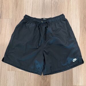 Mens XL Nike Black Shorts with White Swoosh Detail
